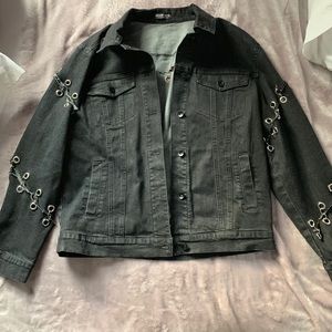 Grunge Black Denim Jacket
